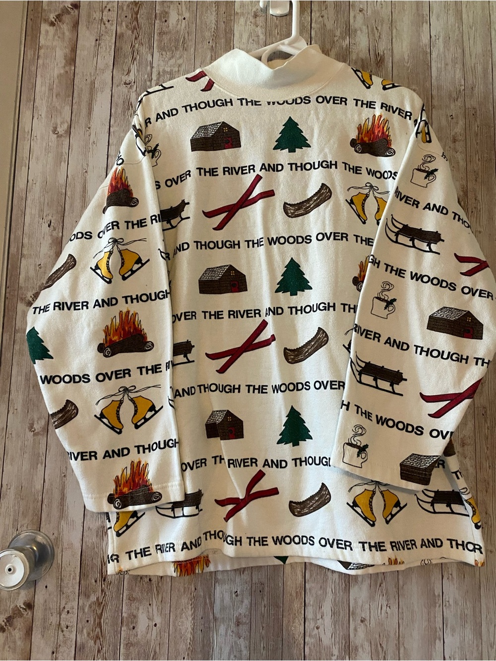 Vintage Turtleneck "Over the river and through the woods" Christmas skates READ